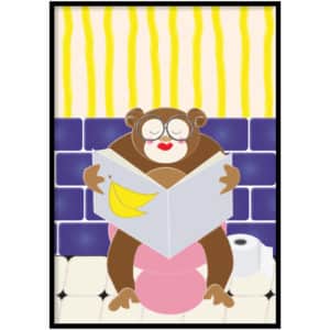 Poster - Monkey on toilet