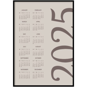 Calendar 2025 brown