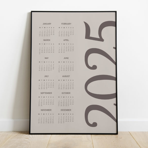 Calendar 2025 brown