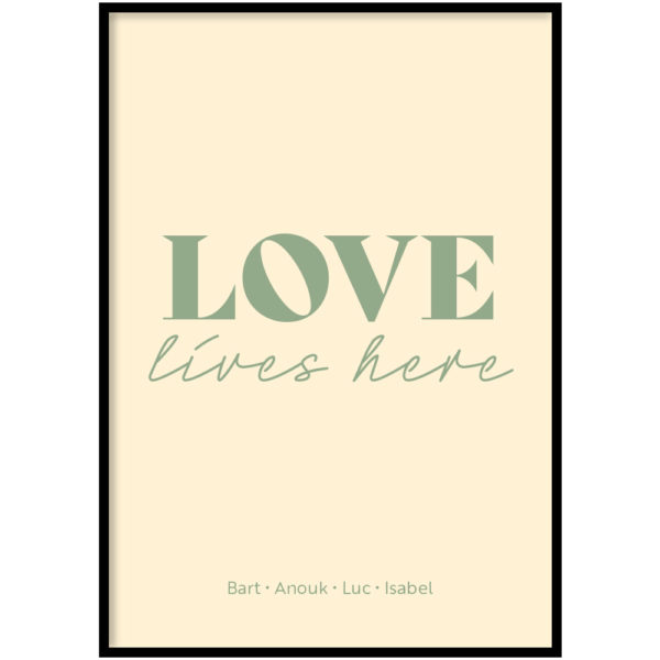 Poster Love lives here green