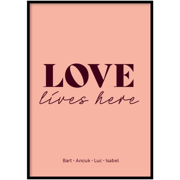 Poster Love Lives Here Pink