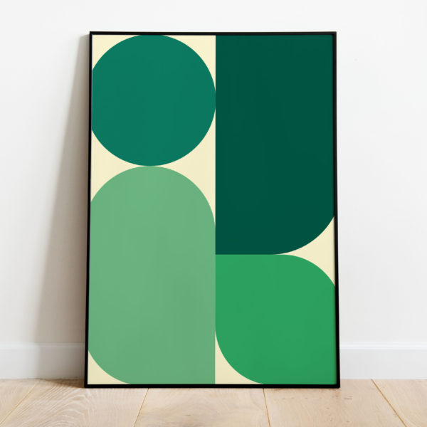 Abstract shapes green