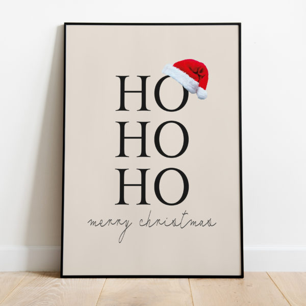 Poster - Kerstmuts zwart - Afbeelding 2