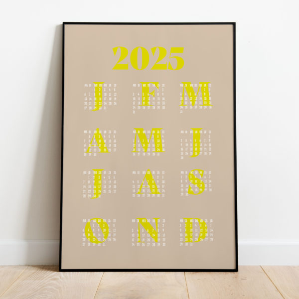 Jaarkalender 2025 beige