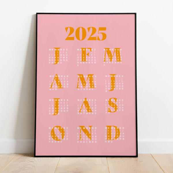 Jaarkalender 2025 roze