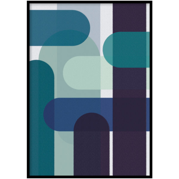 Poster Abstract blauw groen