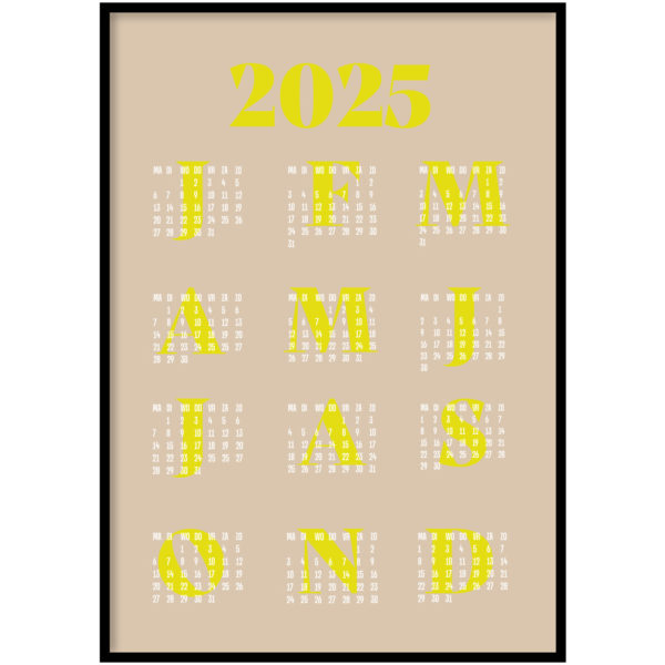 Jaarkalender 2025 beige