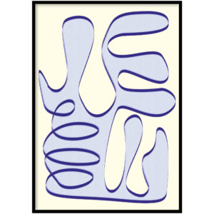 Poster abstract blauw figuur