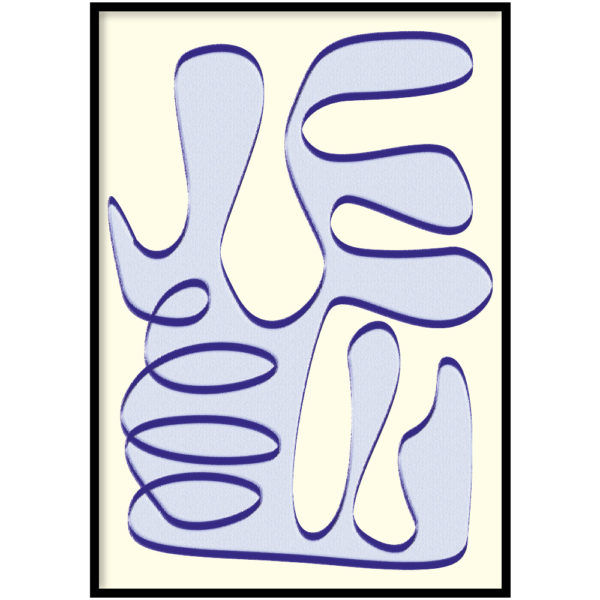 Poster abstract blauw figuur