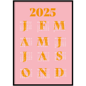 Jaarkalender 2025 roze