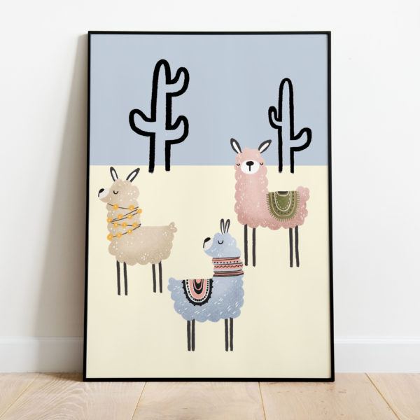 Poster - Alpaca desert - Afbeelding 2