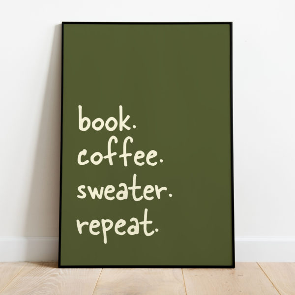 Poster - Book coffee sweater - Afbeelding 2