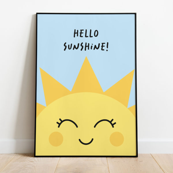 Poster - Hello sunshine blauw - Afbeelding 2