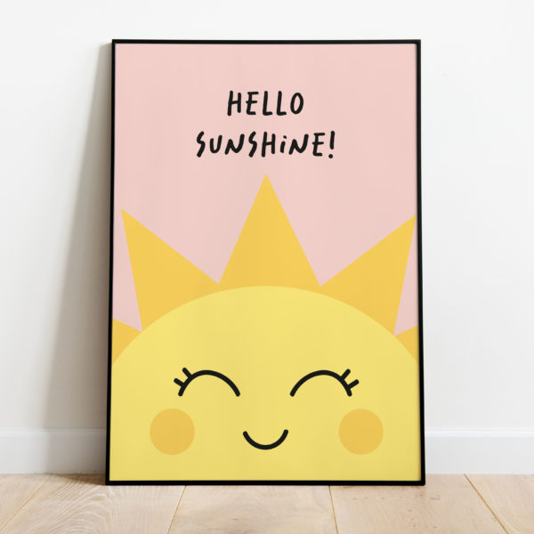 Poster - Hello sunshine roze - Afbeelding 2