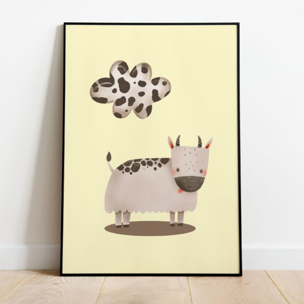 Poster - Cow yellow - Afbeelding 2