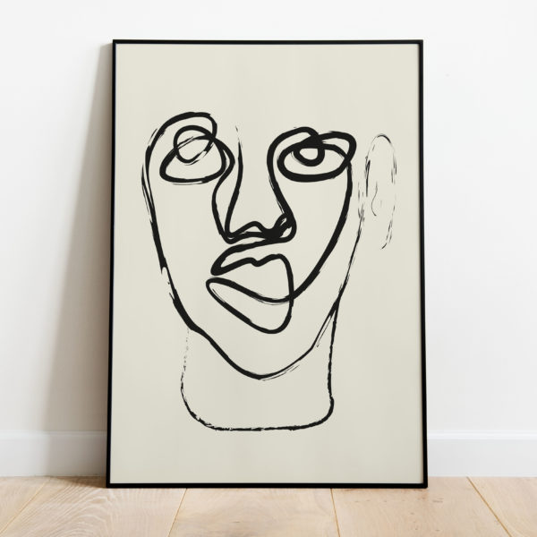 Poster - One line face - Afbeelding 2