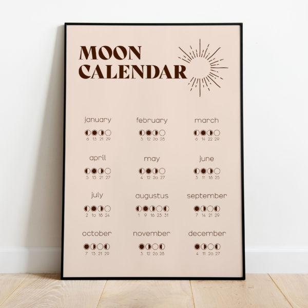 Poster - Moon calender pink - Afbeelding 2