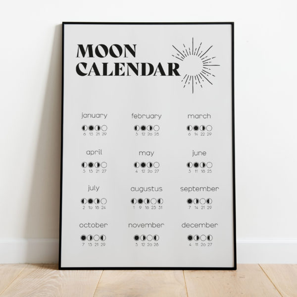 Poster - Moon calender grey - Afbeelding 2