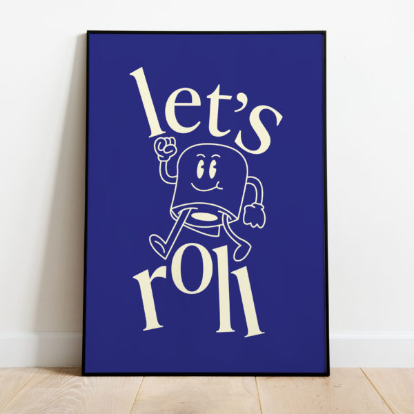 Poster Let's Roll blauw