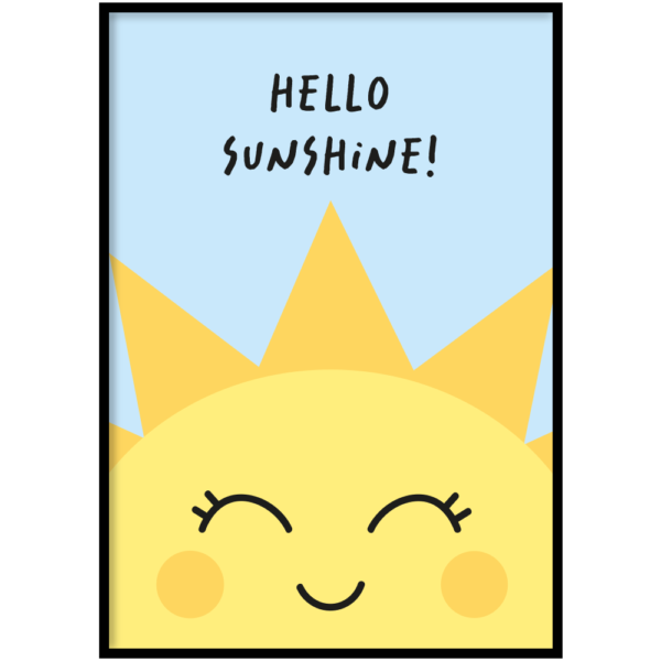 Poster - Hello sunshine blauw