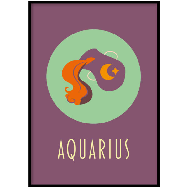 Poster - Sterrenbeeld zodiac elements purple - Afbeelding 2