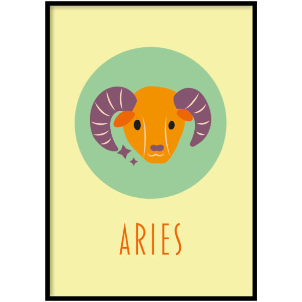 Poster - Sterrenbeeld zodiac elements yellow - Afbeelding 2