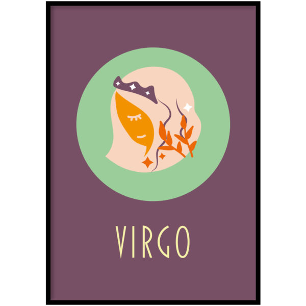 Poster - Sterrenbeeld zodiac elements purple