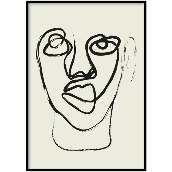 Poster - One line face