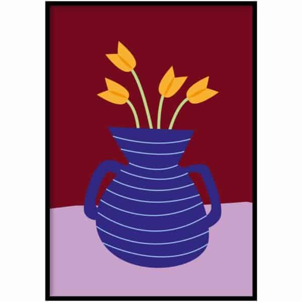 Poster - Blue vase