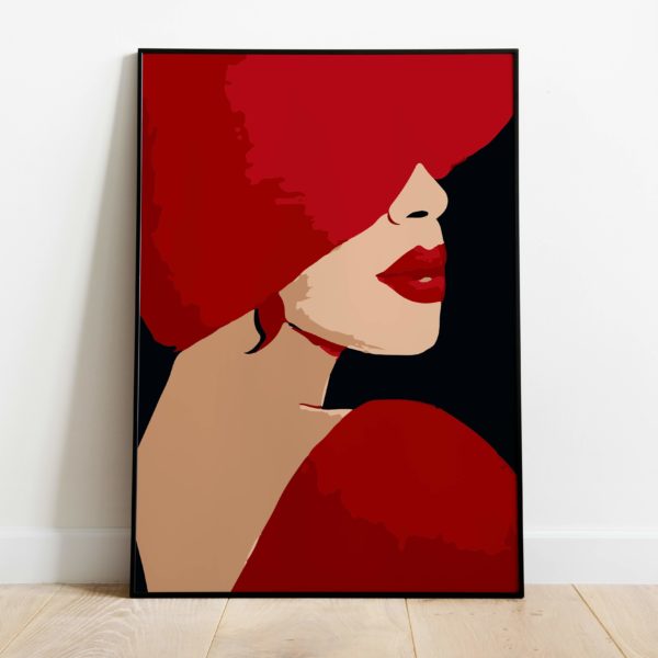 Poster - Lady in red - Afbeelding 2