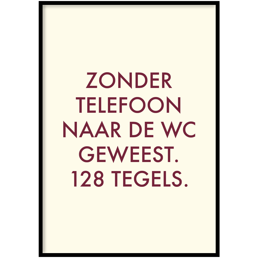 Poster - 128 tegels Bordeaux