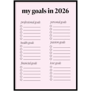 Poster - My Goals roze