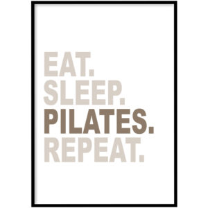 Poster - Eat sleep repeat beige