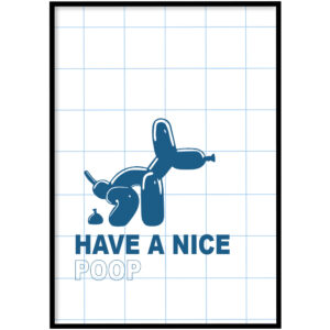 Poster - Nice poop blauw