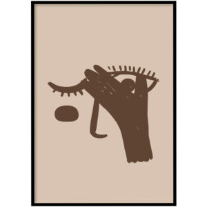 Poster - Niet kijken beige