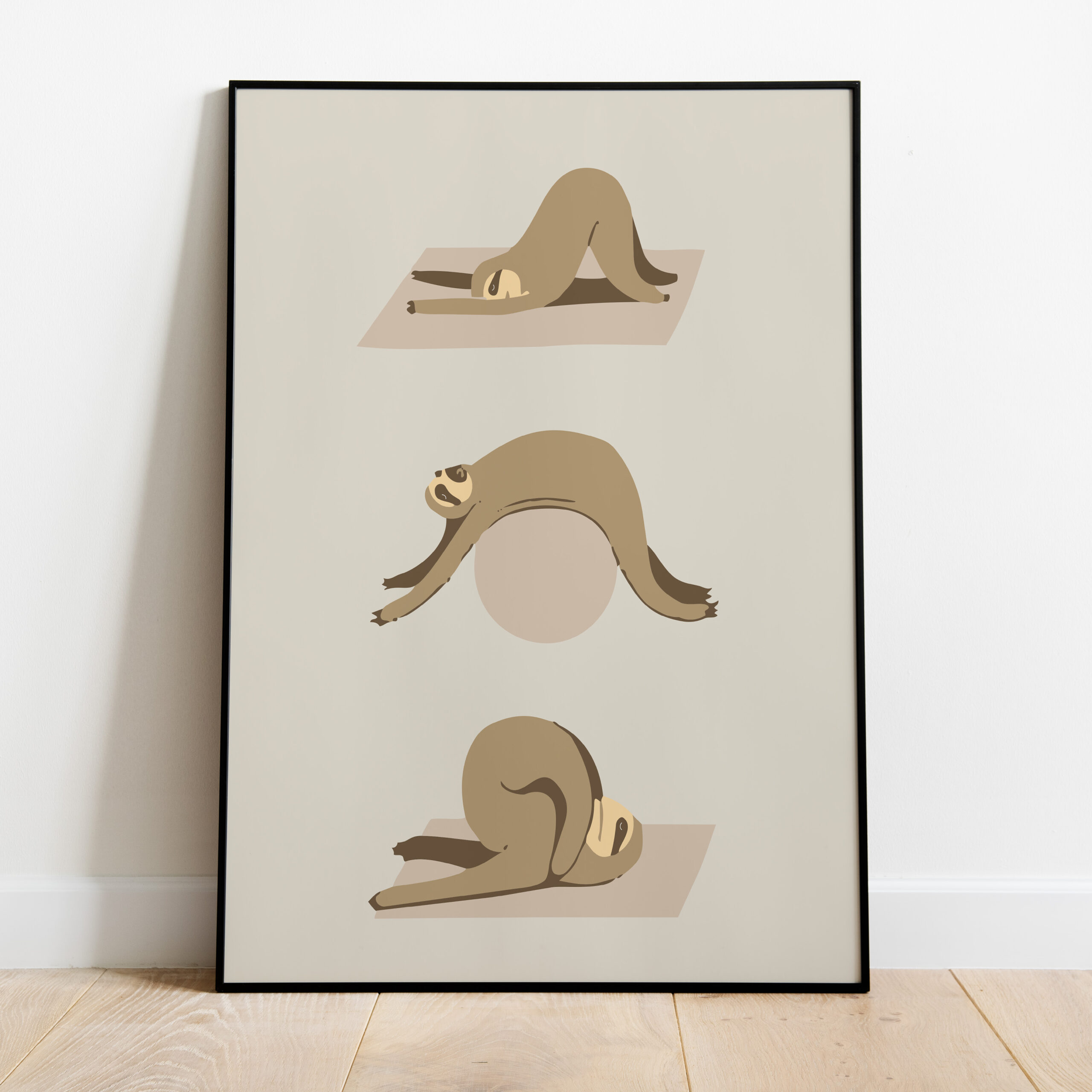 Poster - Luiaard beige - Afbeelding 2