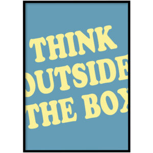 Poster - Outside the box blauw