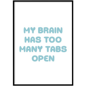 Poster - Too many tabs open blauw