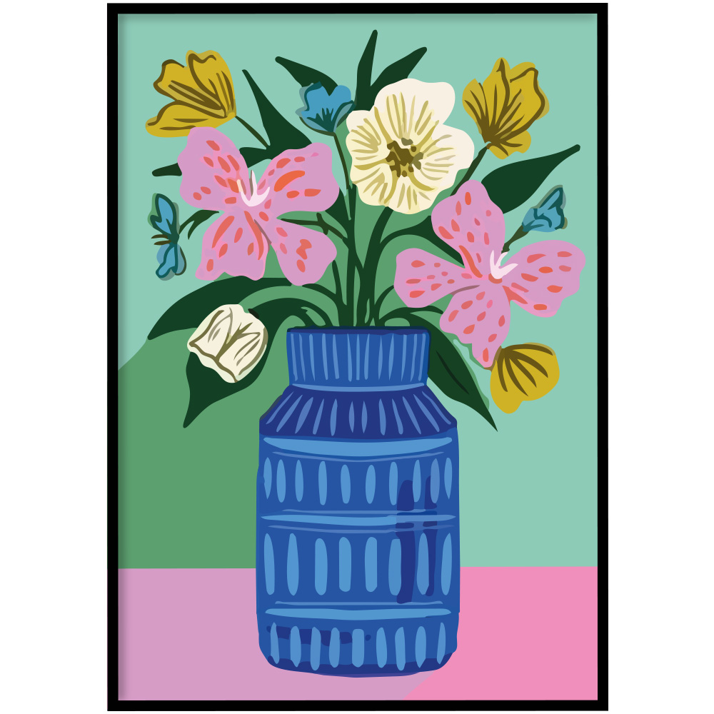 Poster - Vaas blauw