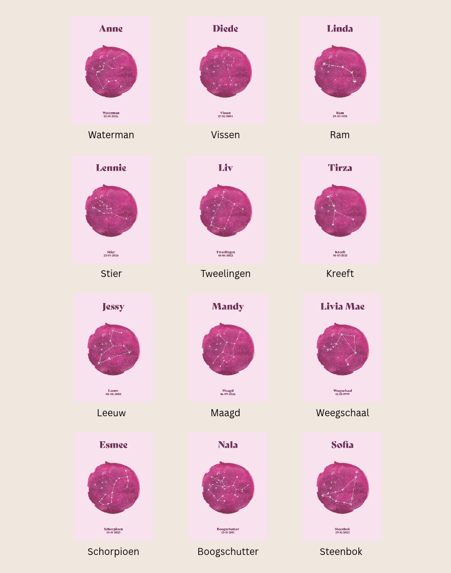 Poster - Sterrenbeeld Fuchsia - Afbeelding 2