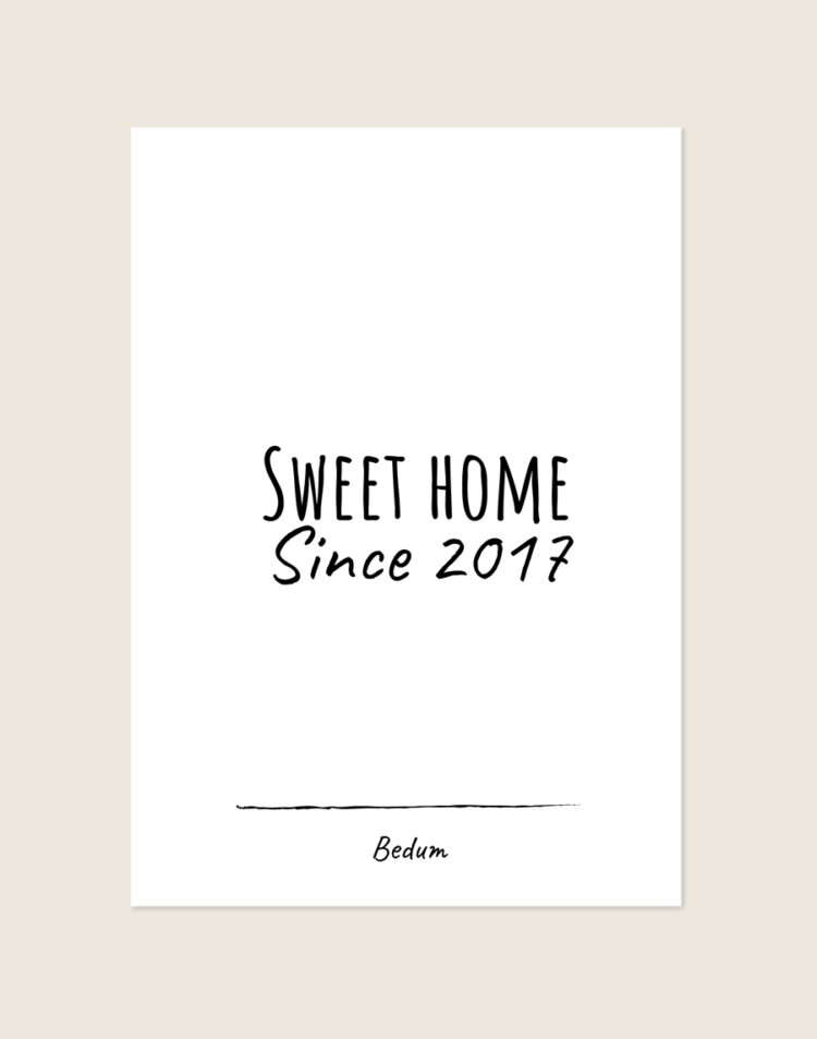Gepersonaliseerde Sweet Home Poster met Woonplaats | Wallll
