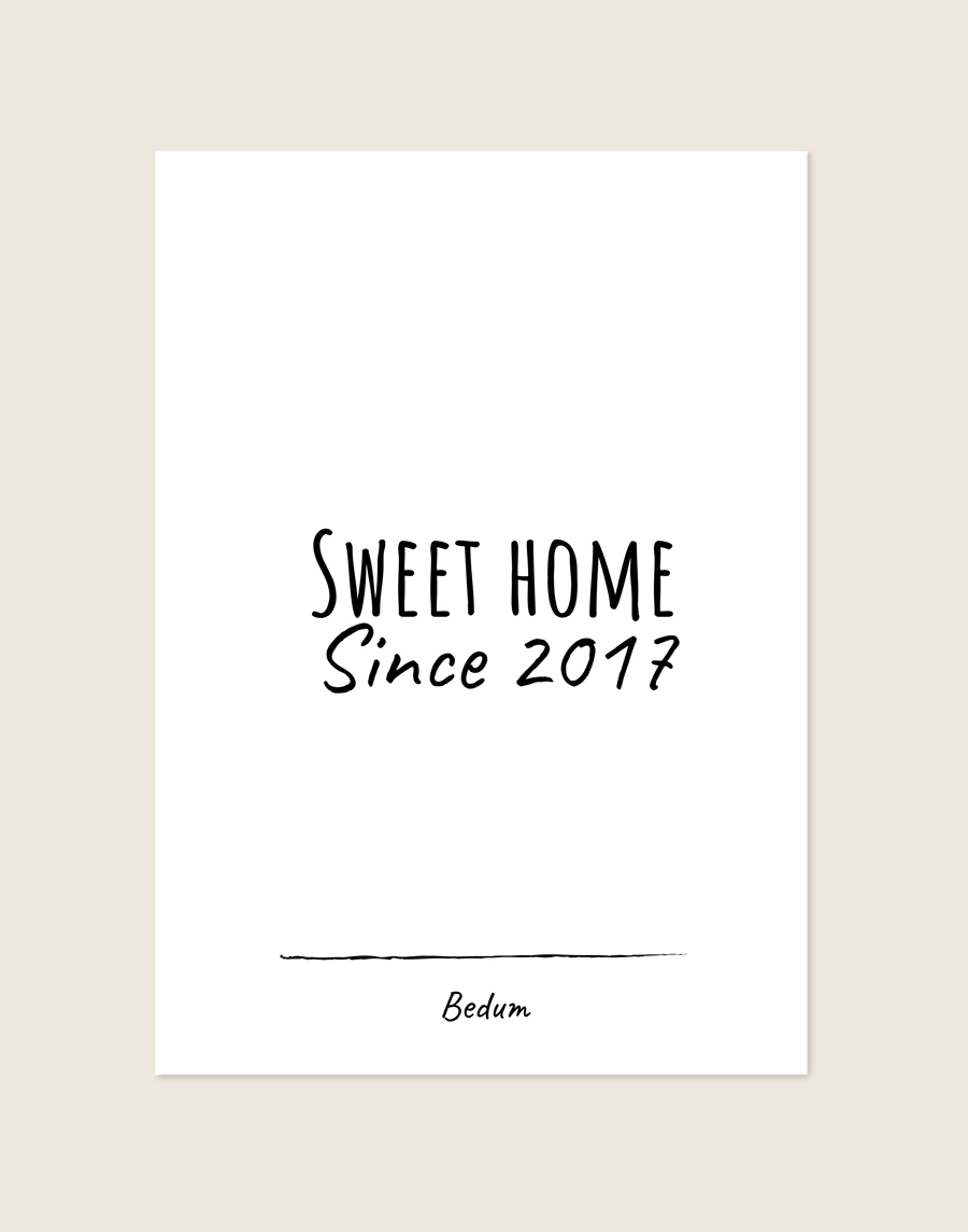 Gepersonaliseerde Sweet Home Poster met Woonplaats | Wallll