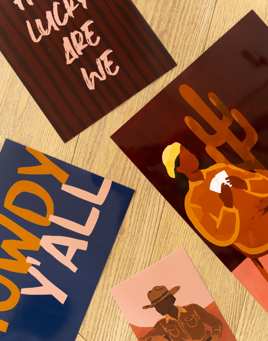 Playing cards, Lucky en Howdy y'all poster